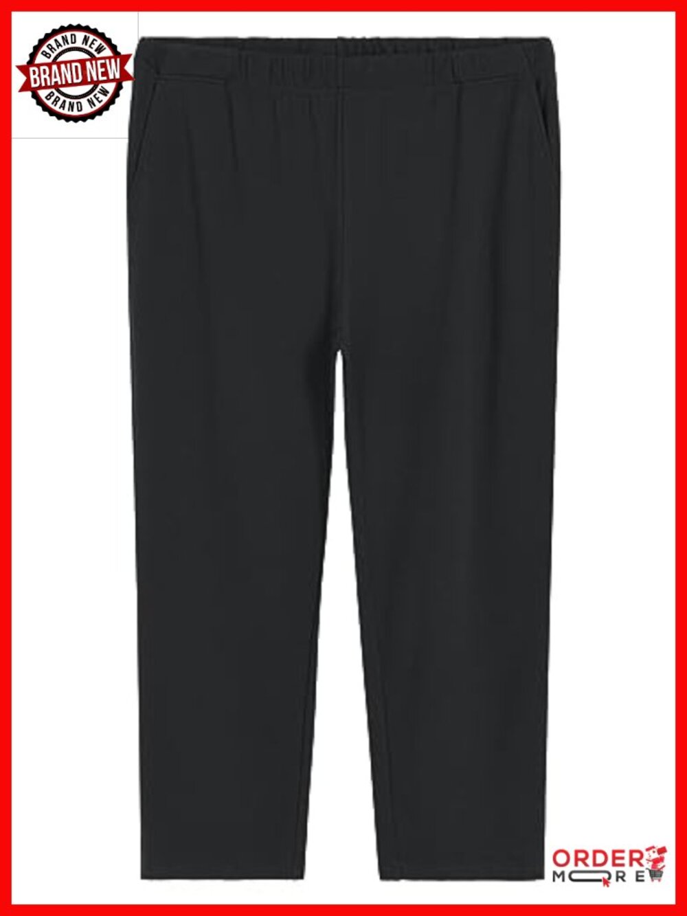 Women's Plus Size Petite Knit Pants Elastic Waist with Pockets 26" Inseam